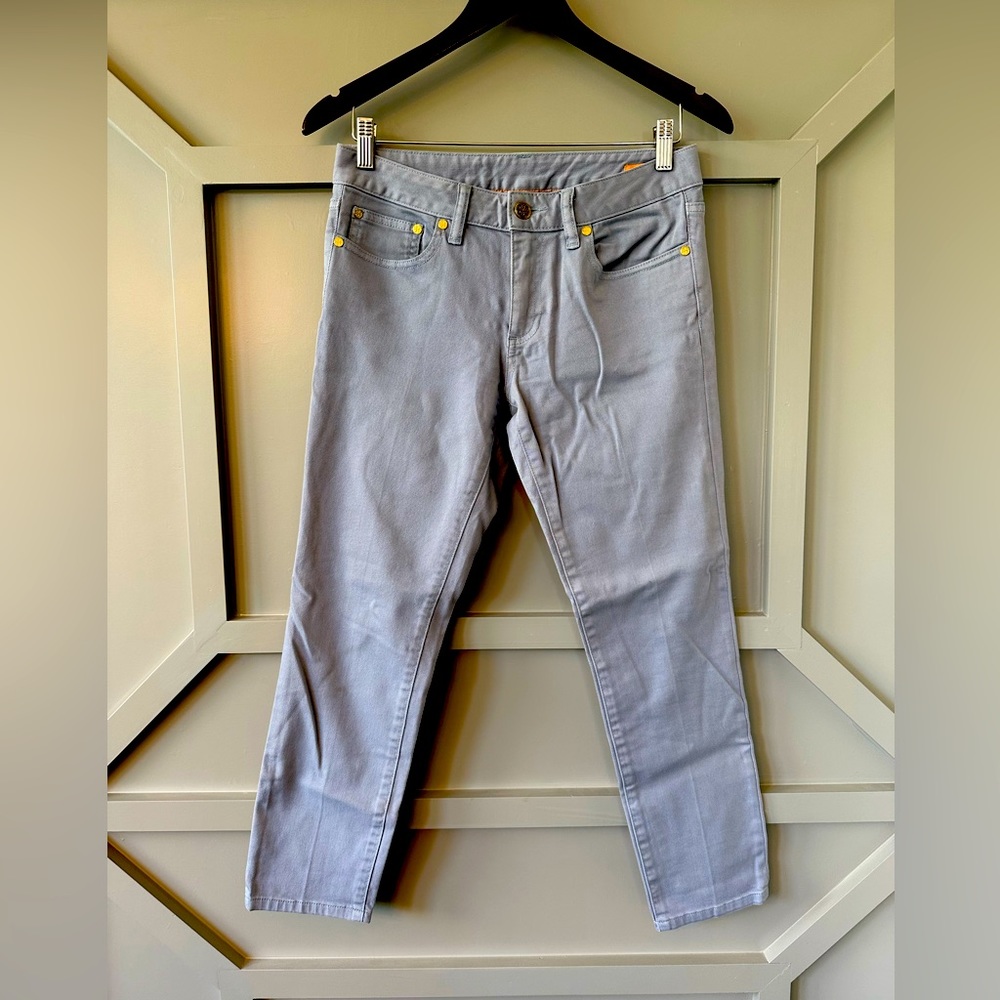 Tory Burch Alexa Cropped Skinny Jean Gray Size 27